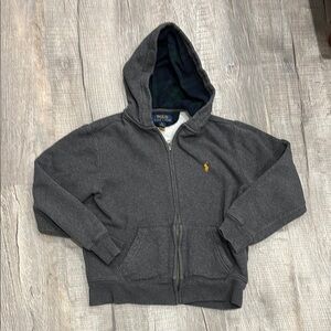 Polo by Ralph Lauren Gray Zip-Up Hoodie Sweatshirt Size M (10-12)